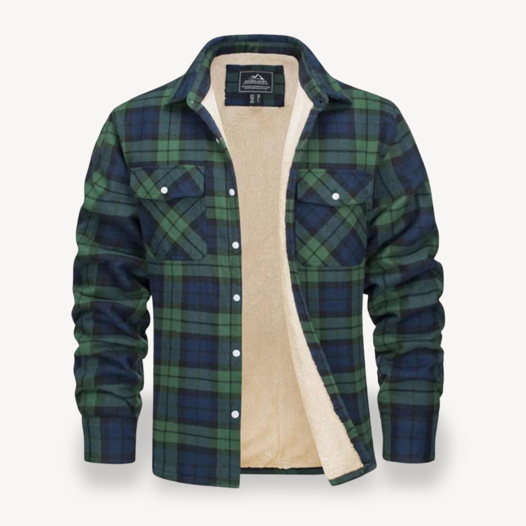 Men's Plaid Flannel Shirt with Sherpa Fleece Lining | Loravelle