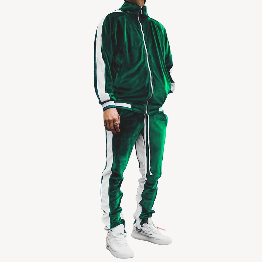 Men's Striped Tracksuit Two-Piece Set | Loravelle