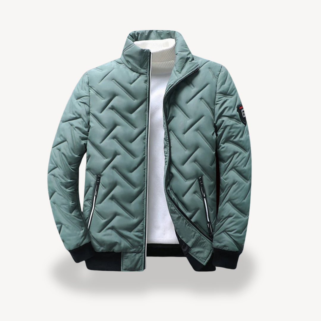 Men's Quilted Puffer Bomber Jacket | Loravelle