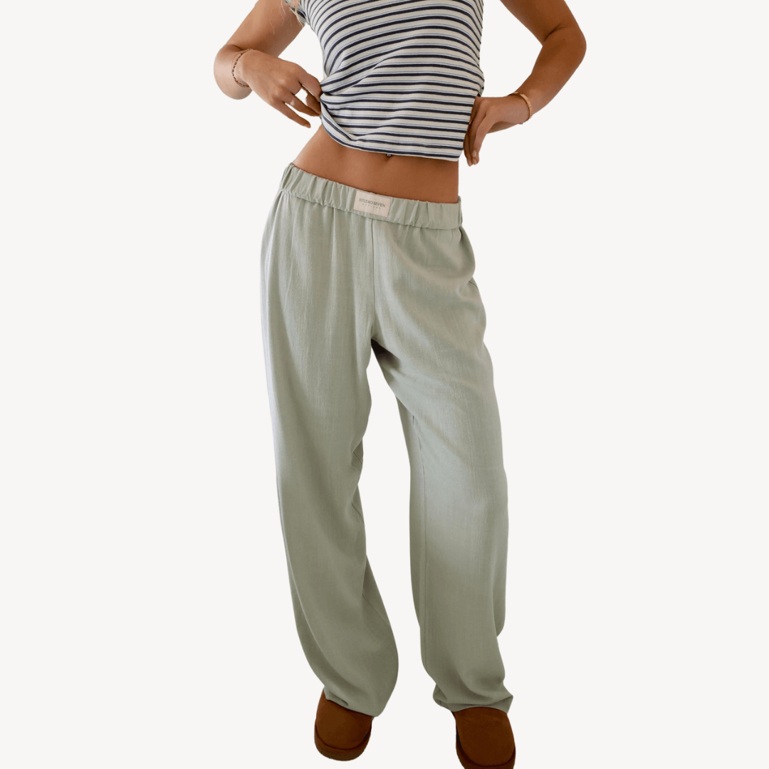 Women's Linen Blend Lounge Pants | Loravelle