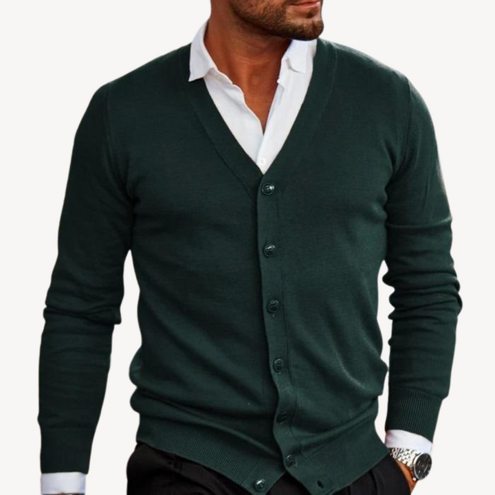 Men’s V-Neck Button-Down Cardigan | Loravelle