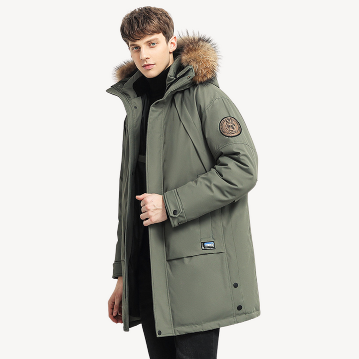 Winter Puffer Jacket with Faux Fur Hood for Men | Loravelle