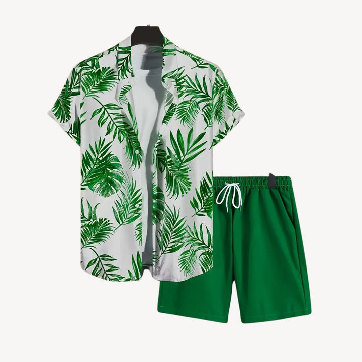 Men's Tropical Print Shirt Shorts Set | Loravelle