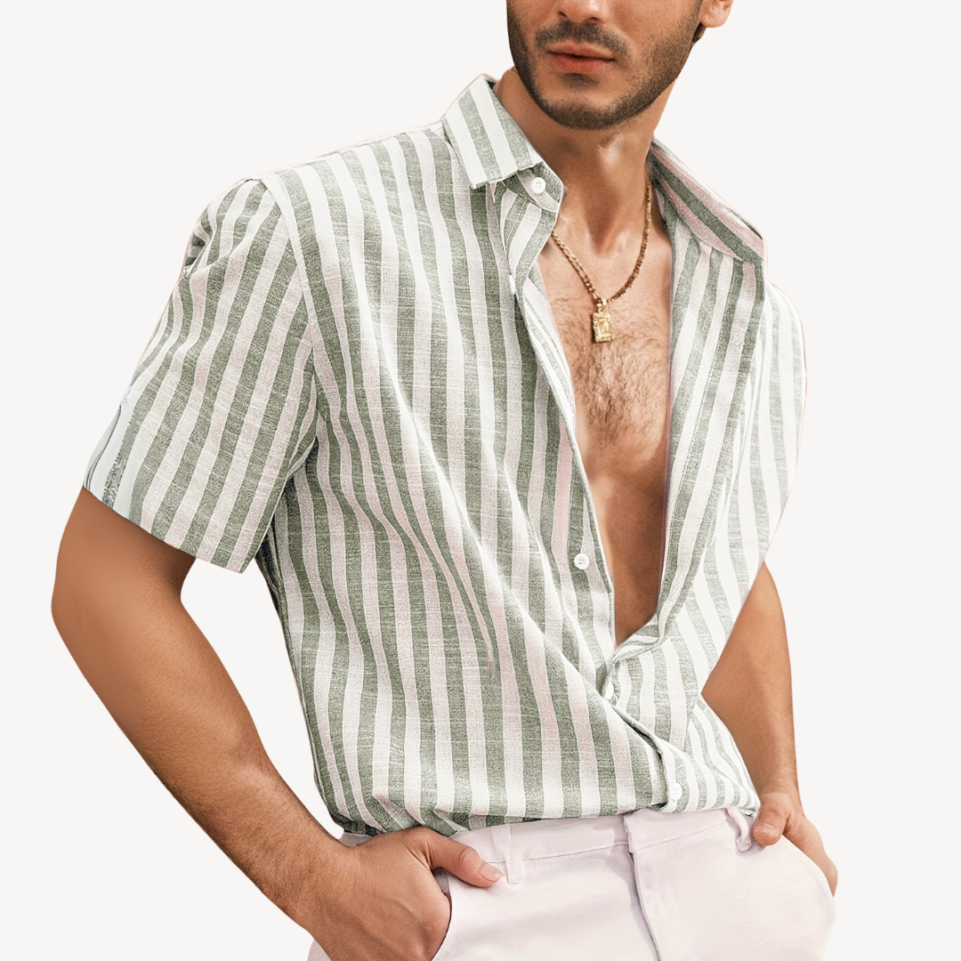 Men's Striped Button-Down Shirt - Comfortable & Stylish | Loravelle