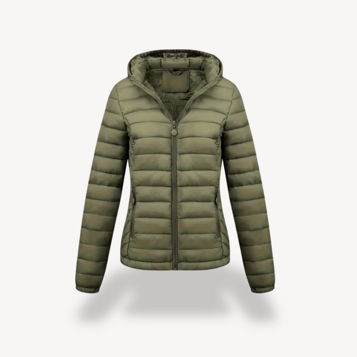 Women’s Quilted Puffer Jacket with Hood | Loravelle
