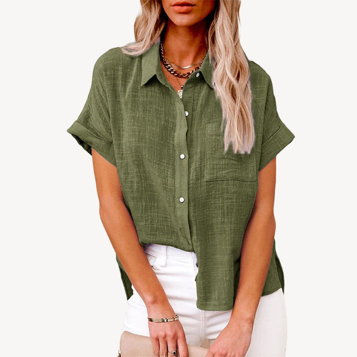 Women's Short Sleeve Linen Shirt | Loravelle