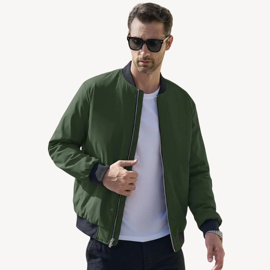 Men's Bomber Jacket with Quilted Lining | Loravelle