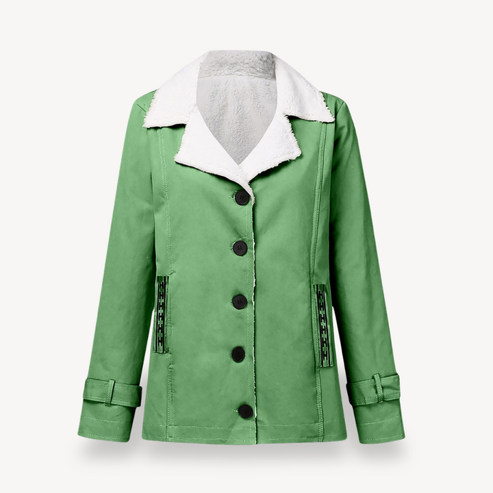Women’s Fleece-Lined Coat with Buttons | Loravelle