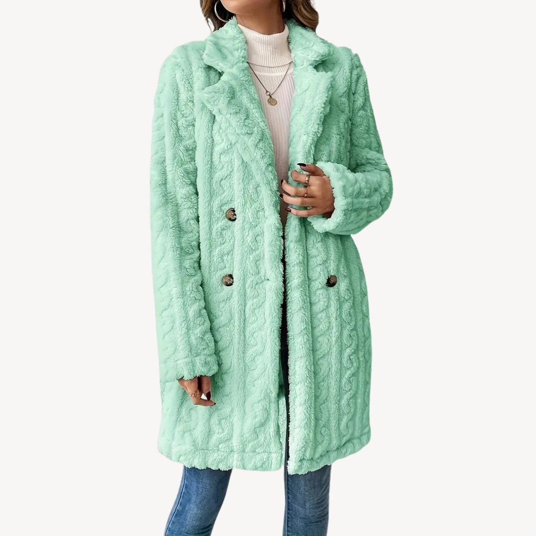 Women’s Double-Breasted Faux Fur Coat | Loravelle