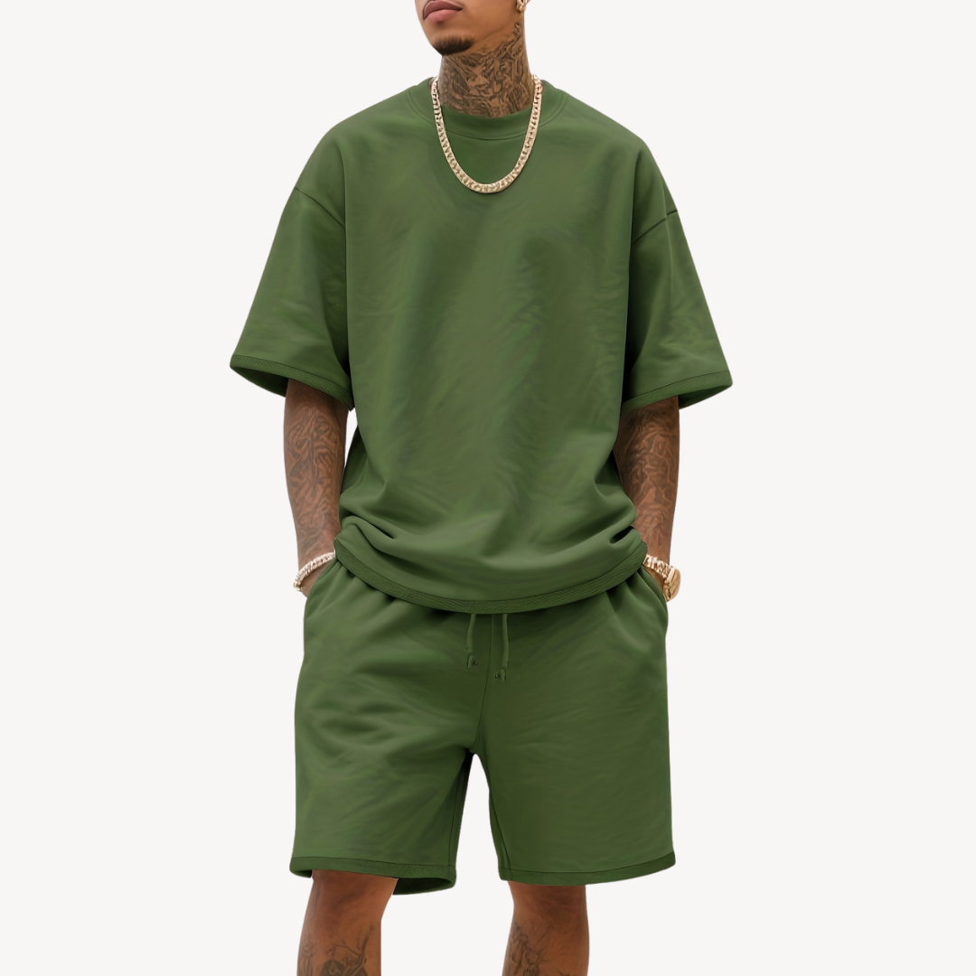 Men's Cotton Blend Short Set | Loravelle