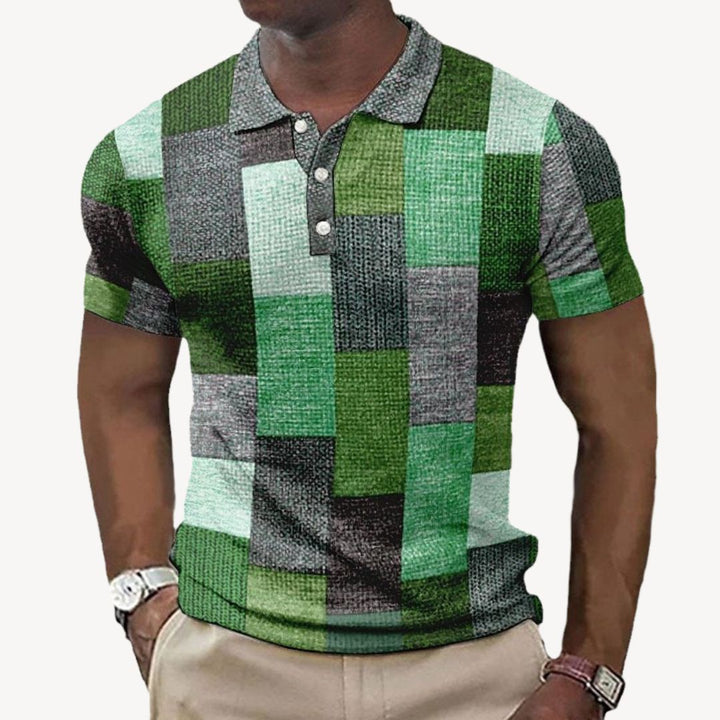 Men's Patchwork Print Polo Shirt Casual | Loravelle
