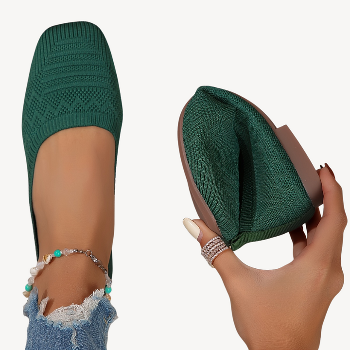 Women's Orthopedic Square Toe Flats | Loravelle