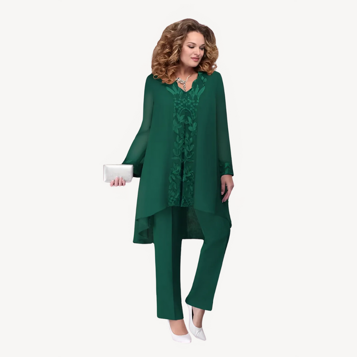 Plus Size Chiffon 2-Piece Pants Set Women | Loravelle