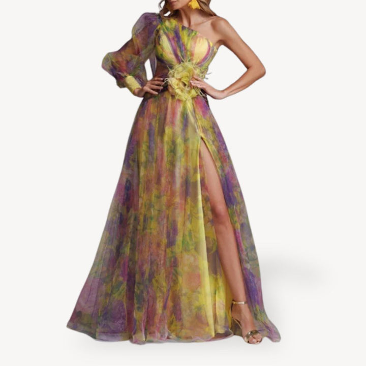 Women's Floral One-Shoulder Maxi Dress | Loravelle