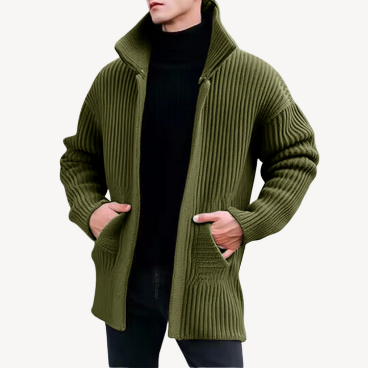 Ribbed Knit Cardigan for Men | Loravelle