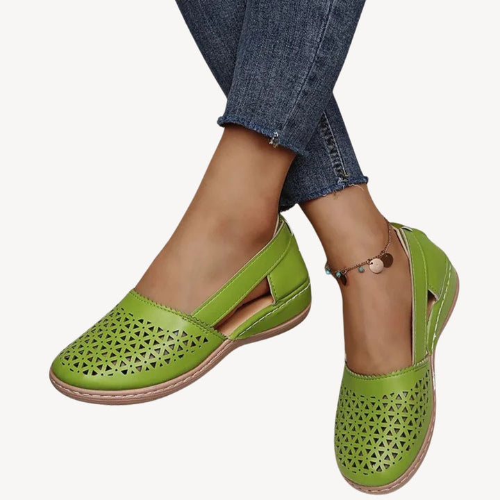 Leather Cutout Orthopedic Sandals Women | Loravelle