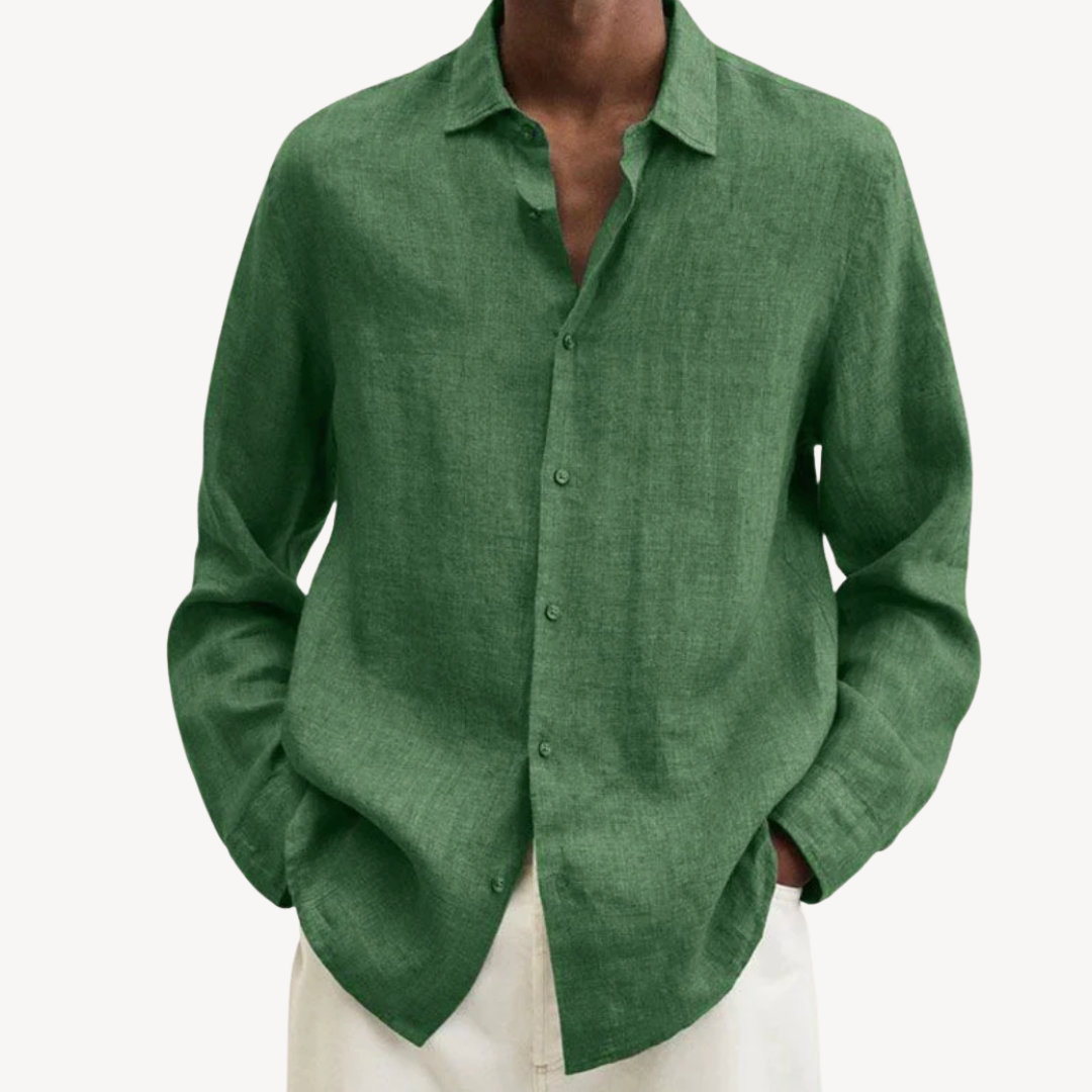 Linen Button-Up Shirt for Men | Loravelle