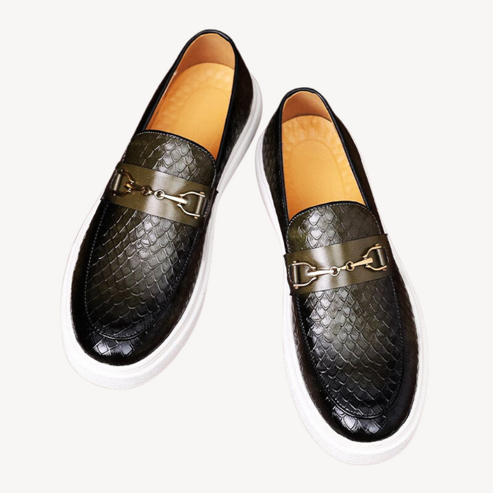 Men's Orthopedic Loafers with Crocodile Pattern | Loravelle