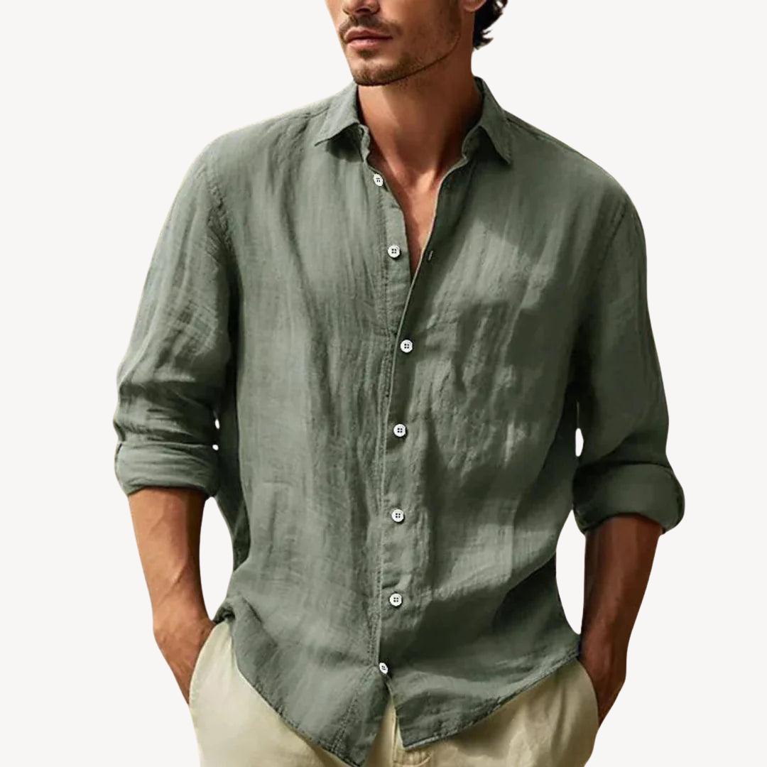Men's Linen Button-Down Shirt | Loravelle