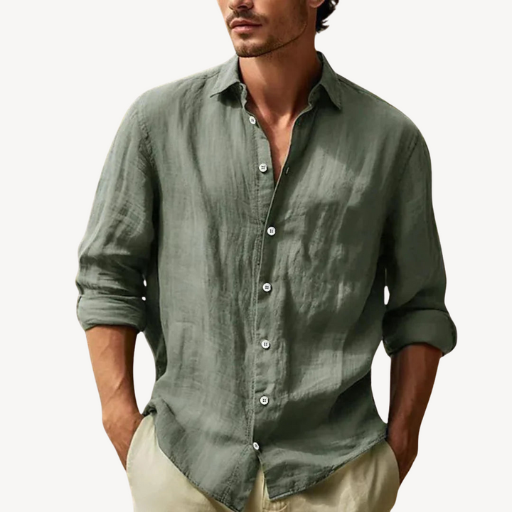 Men's Linen Button-Down Shirt | Loravelle
