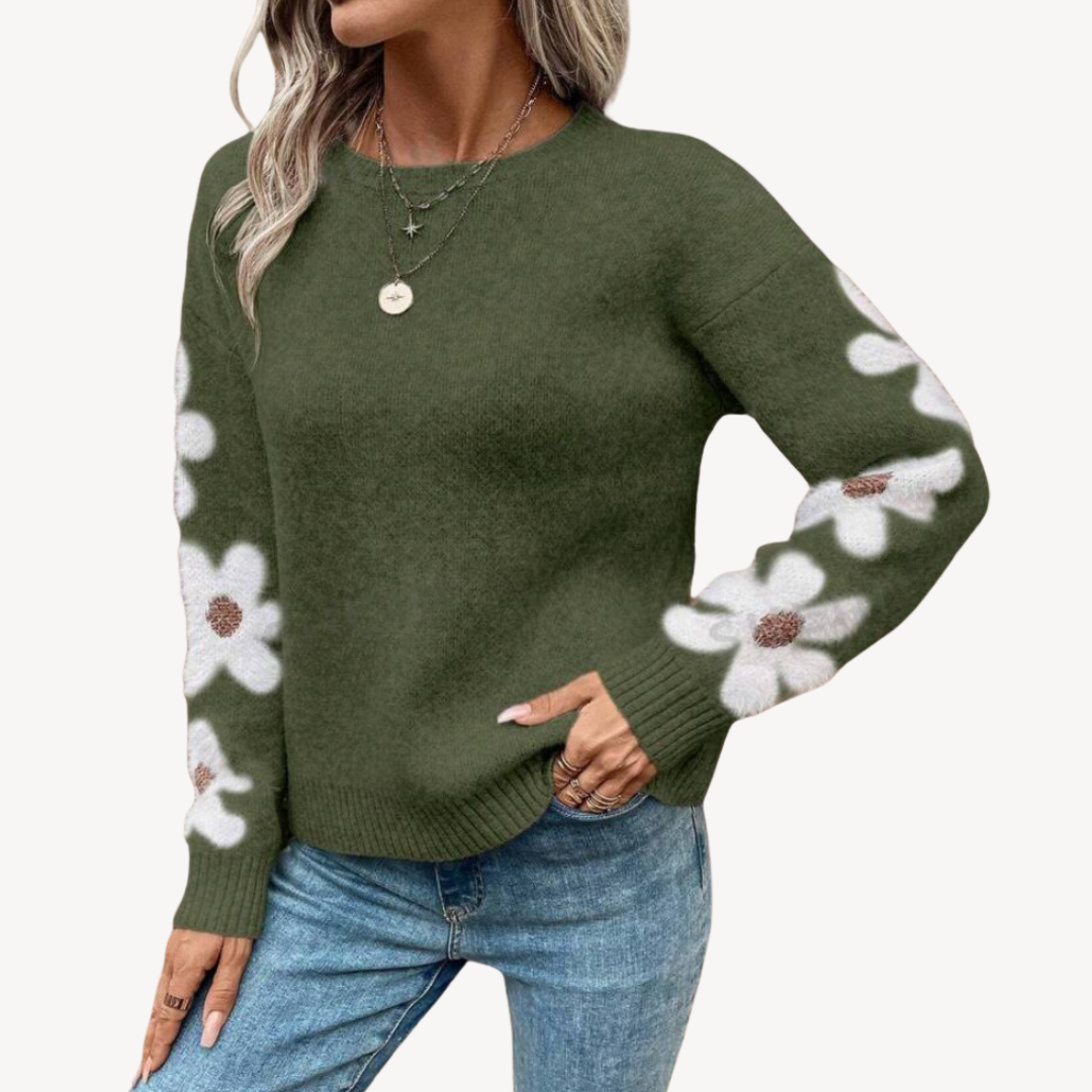 Floral Embroidered Sweater for Women | Loravelle