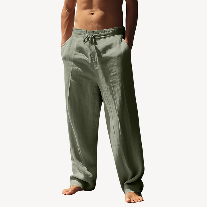 Men’s Linen Drawstring Pants – Casual Wide-Leg Trousers | Loravelle