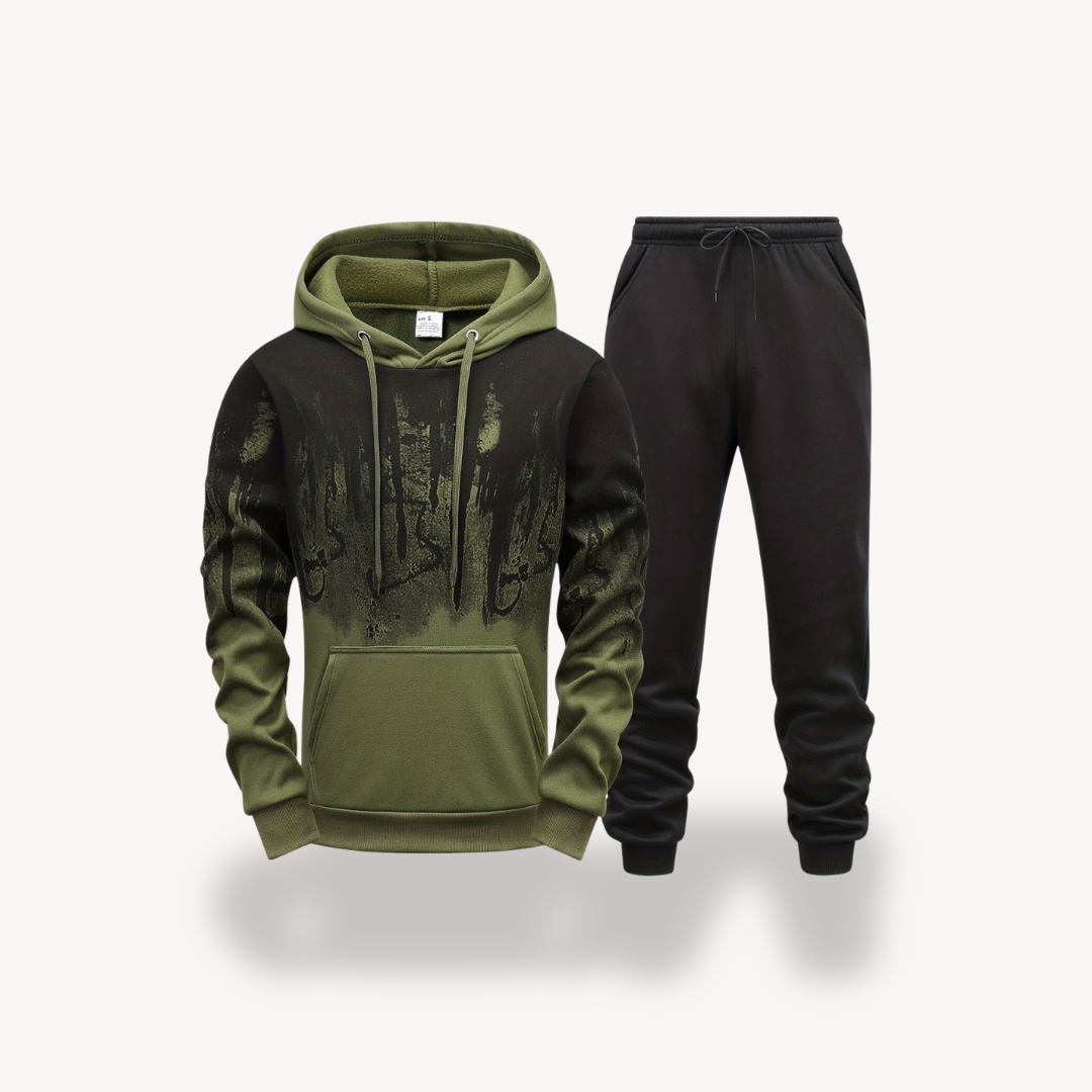 Men's Graphic Print Fleece Sweat Suit | Loravelle