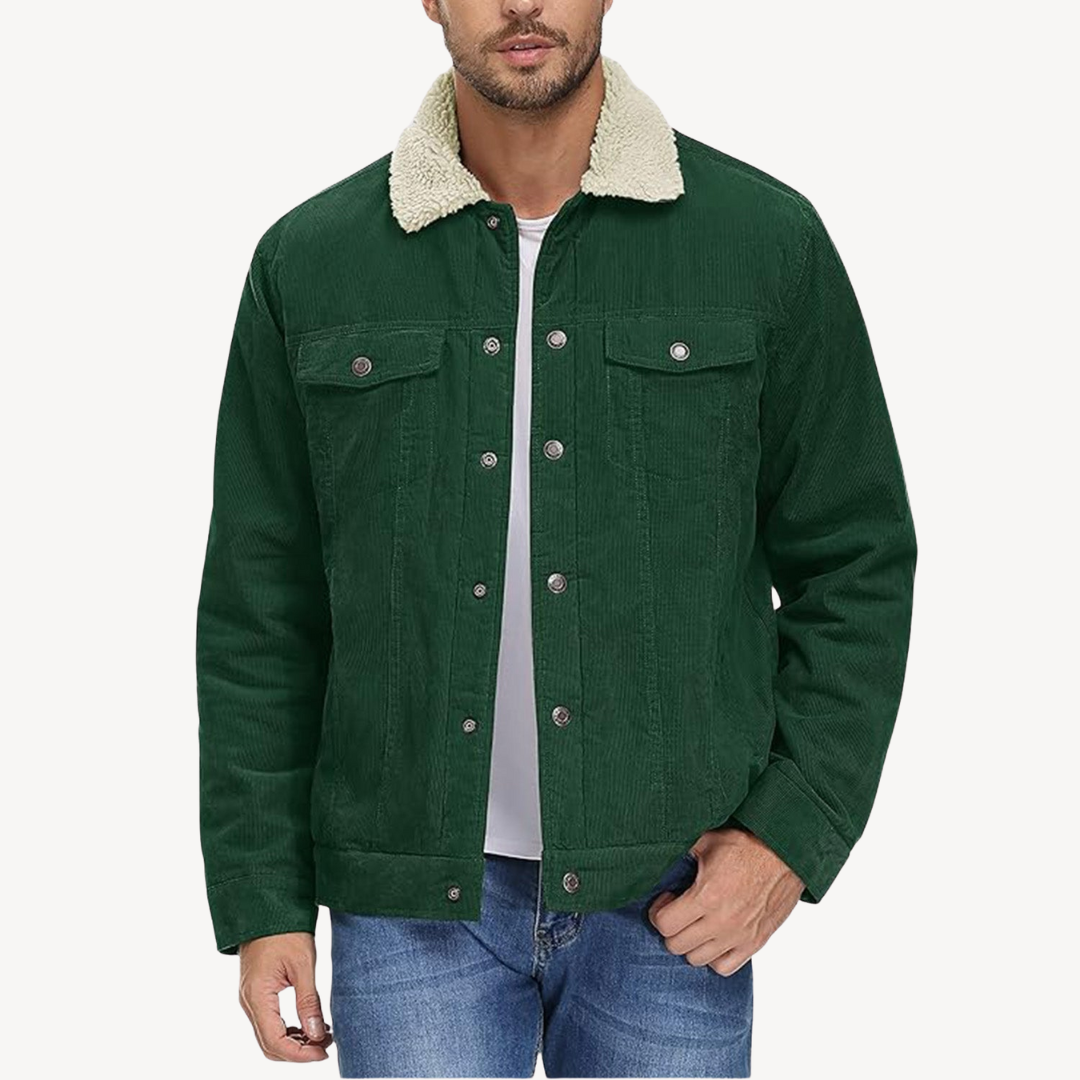 Men's Sherpa Lined Corduroy Jacket | Loravelle