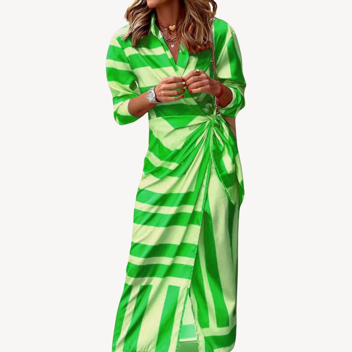 Loravelle | Women's Printed Satin Wrap Dress