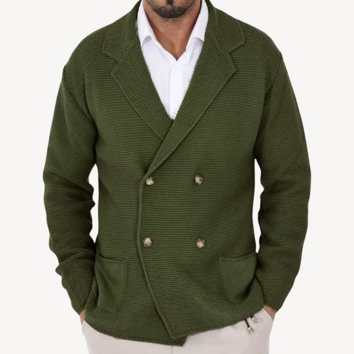Double-Breasted Knit Cardigan for Men | Loravelle