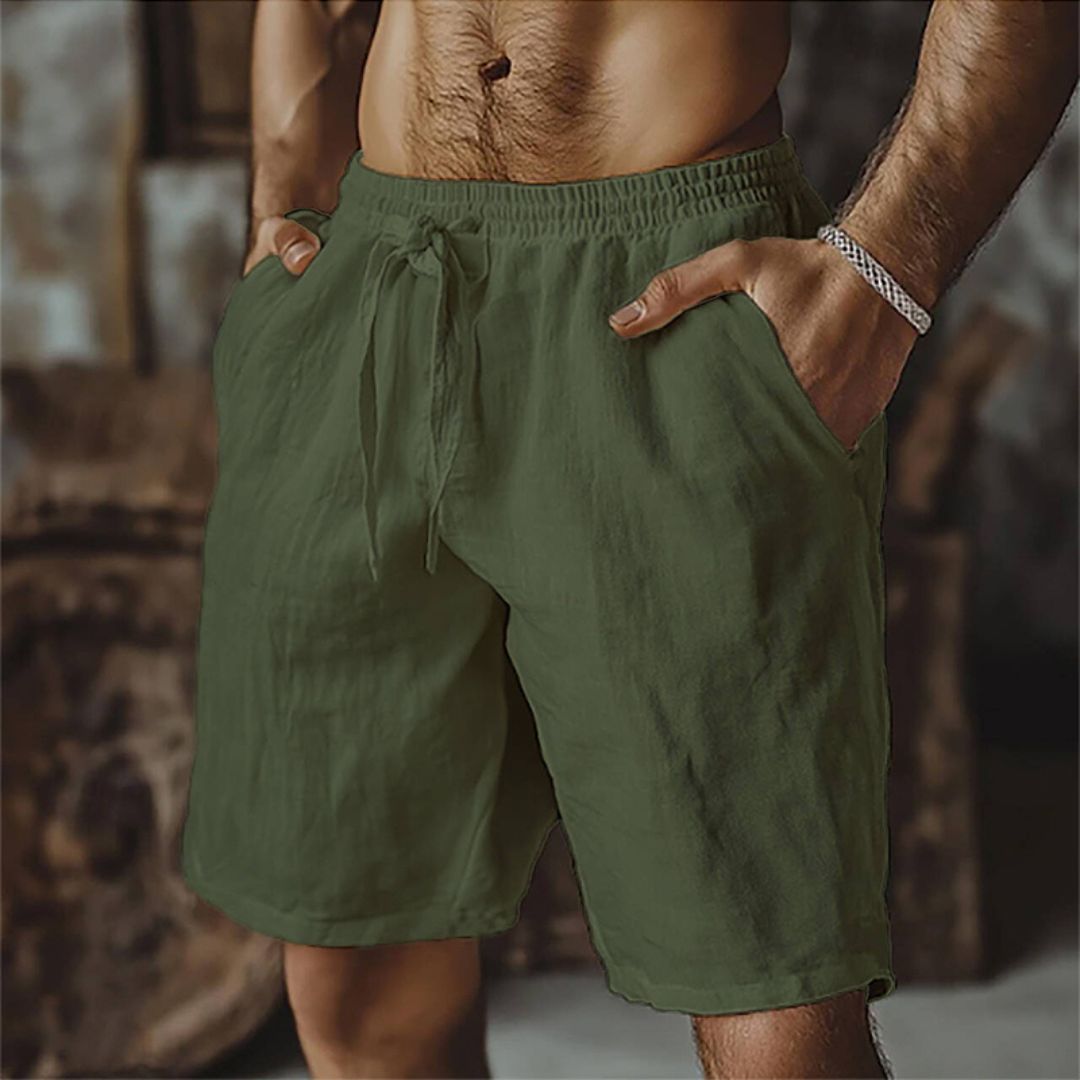 Linen Drawstring Shorts Men | Loravelle
