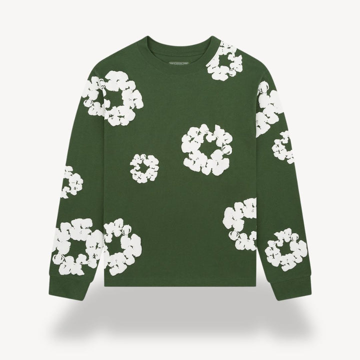 Cotton Wreath Floral Sweatshirt Unisex | Loravelle