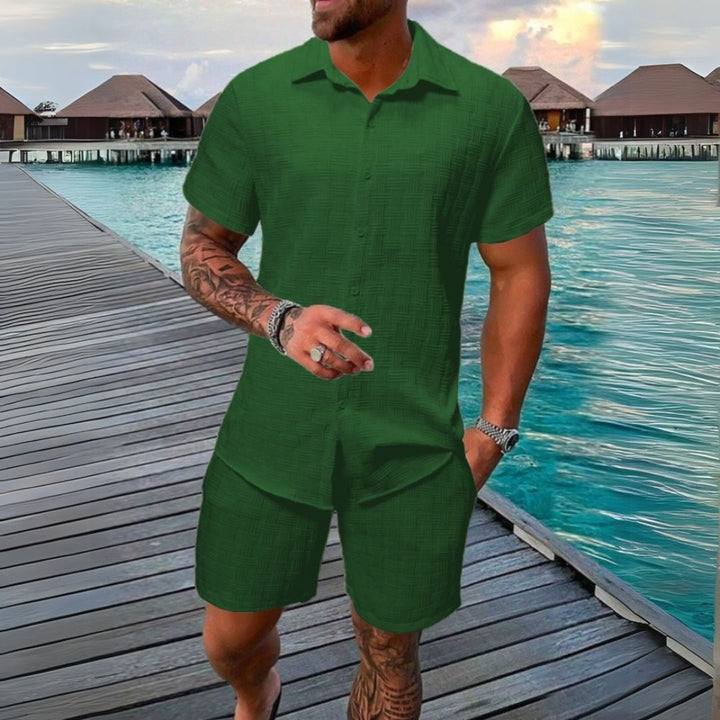 Linen Short Sleeve Shirt Shorts Men | Loravelle