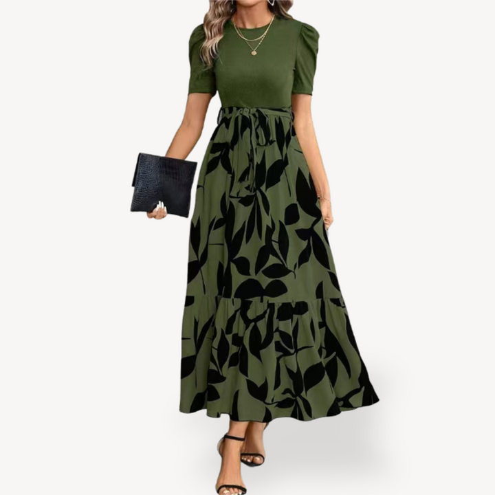 Women’s Casual Maxi Dress Short Sleeve Belted | Loravelle