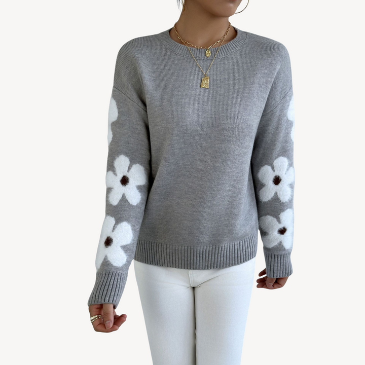 Floral Embroidered Sweater for Women | Loravelle