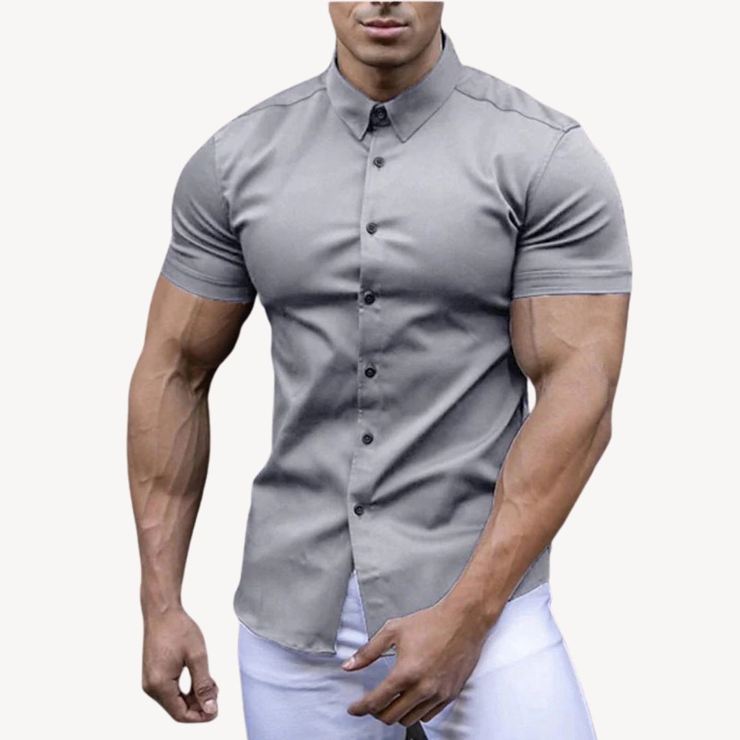 Men's Muscle Fit Cotton Spandex Shirt | Loravelle