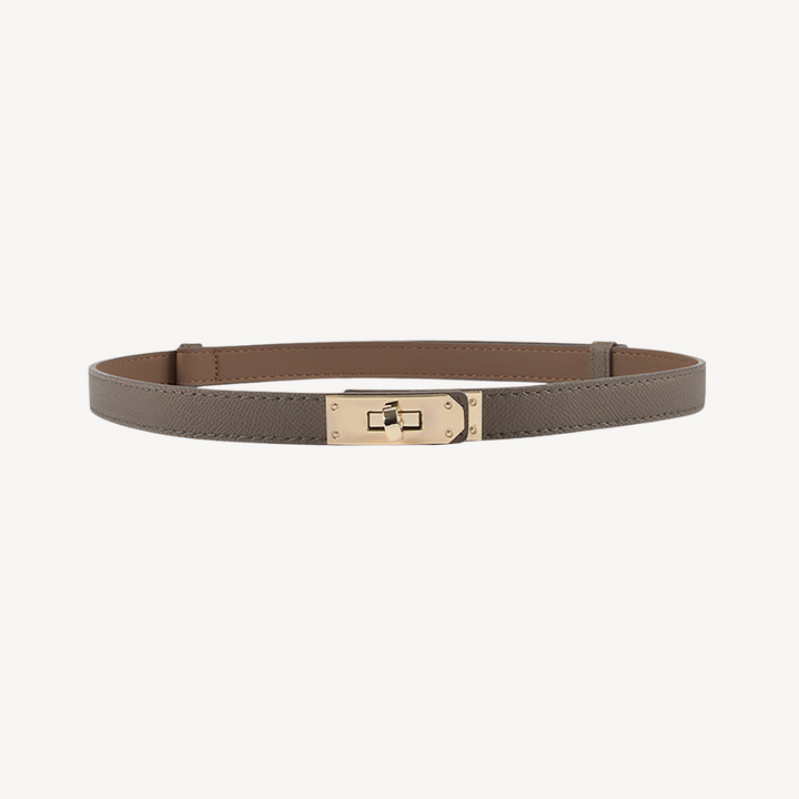 Faux Leather Belt with Gold Buckle for Women | Loravelle
