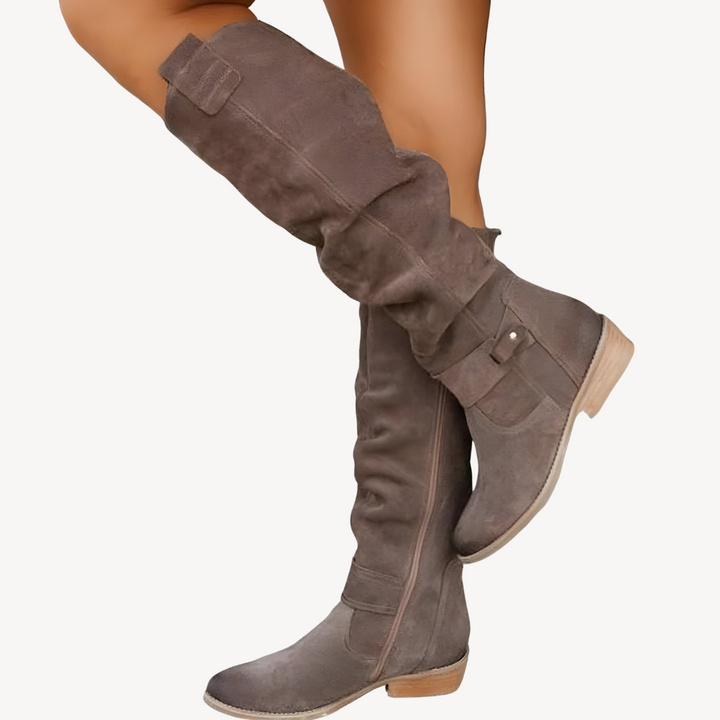 Women's Orthopedic Faux Leather Knee-High Boots | Loravelle