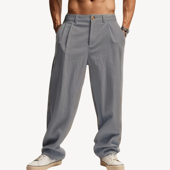 Men's Pleated Linen Pants - Comfortable & Stylish | Loravelle