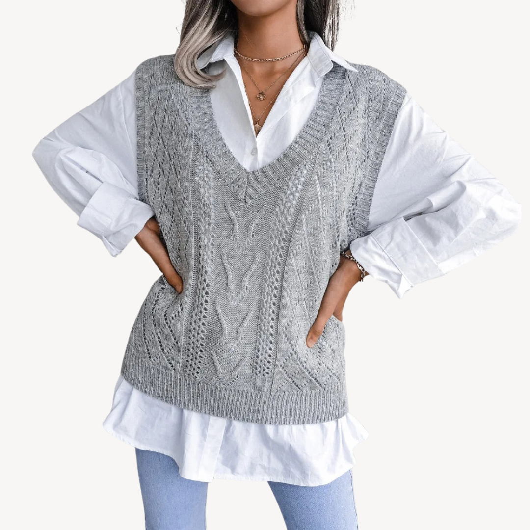 Women’s Knit V-Neck Sweater Vest | Loravelle