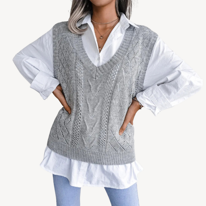Women’s Knit V-Neck Sweater Vest | Loravelle