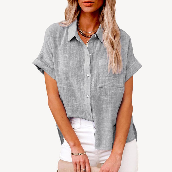 Women's Short Sleeve Linen Shirt | Loravelle