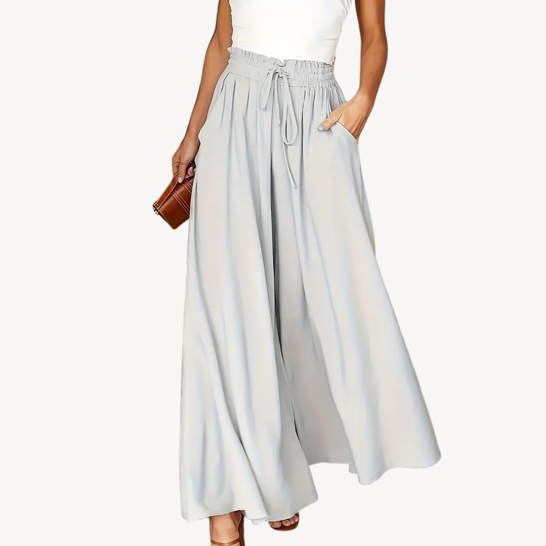 Wide-Legged Drawstring Trousers | Loravelle