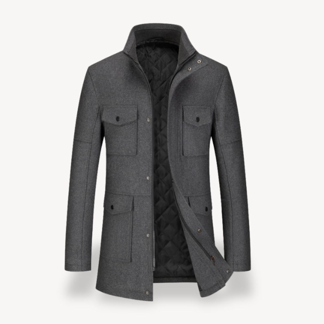 Men’s Wool Blend Jacket with Quilted Lining | Loravelle