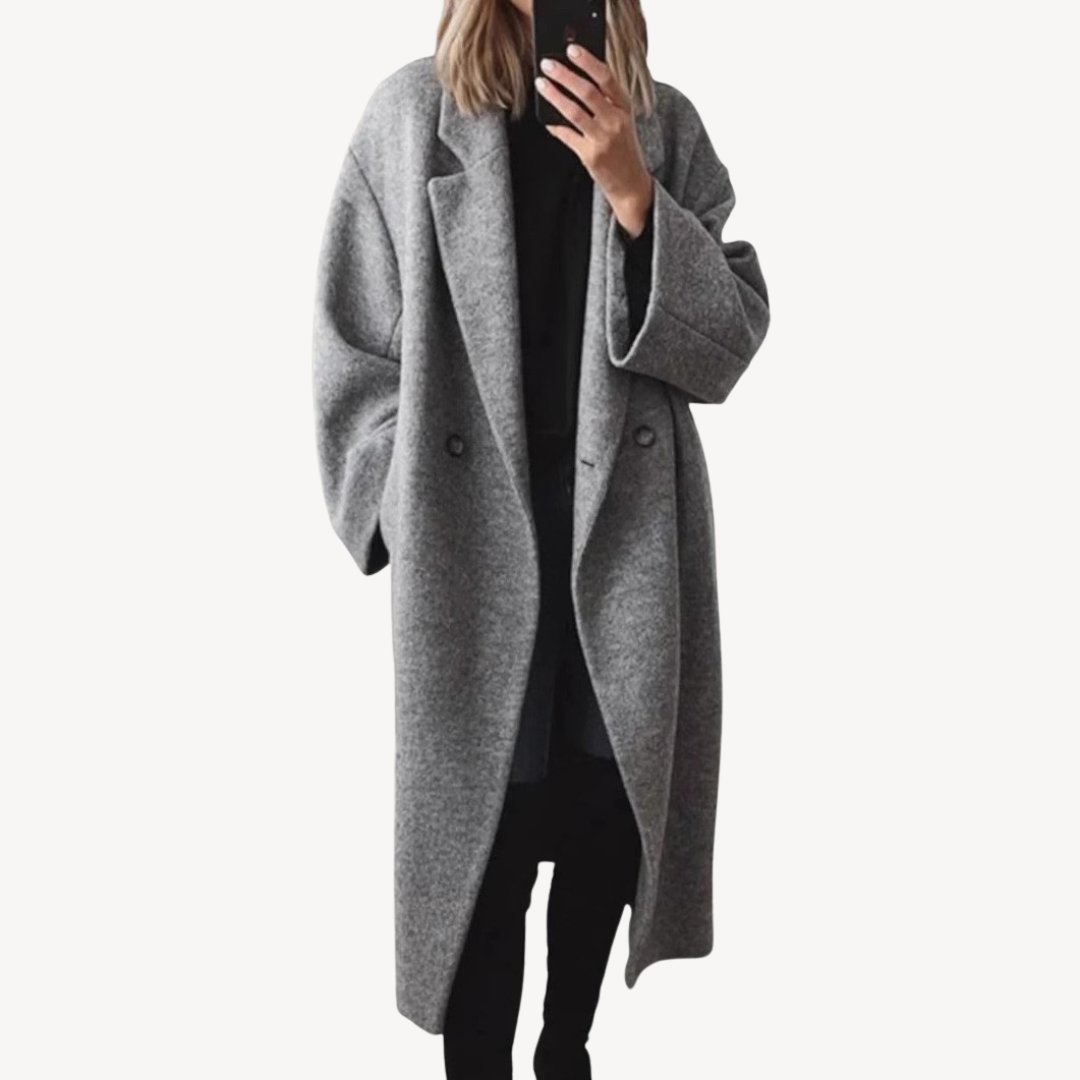 Women’s Wool Blend Double-Breasted Coat | Loravelle
