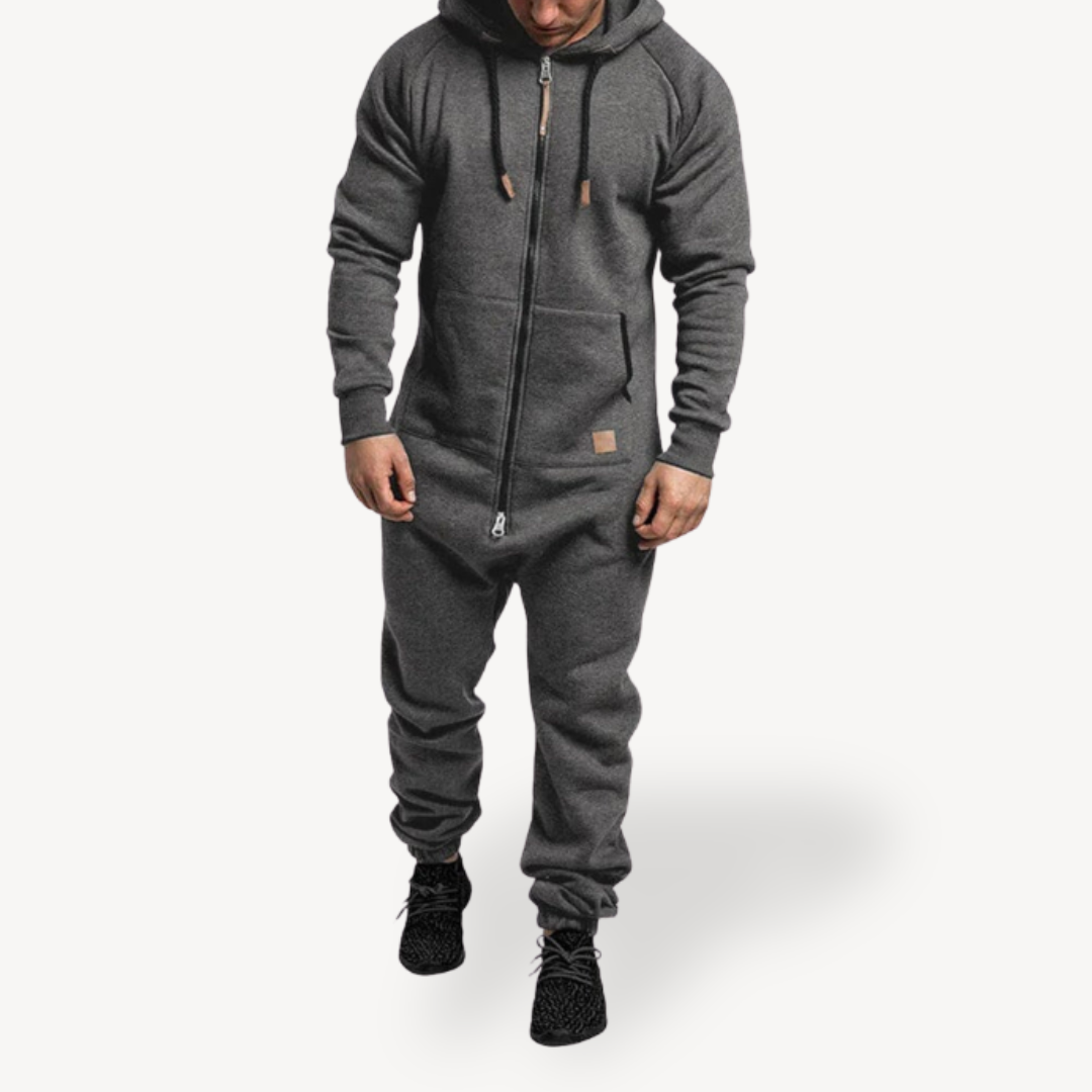 Men’s Zip-Up Hoodie Jumpsuit | Loravelle