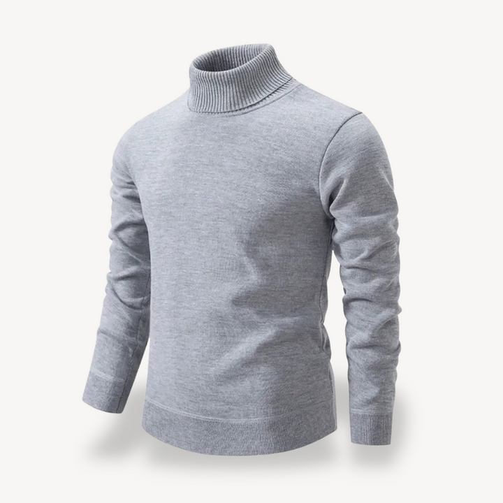 Men's Solid Turtleneck Sweater | Loravelle