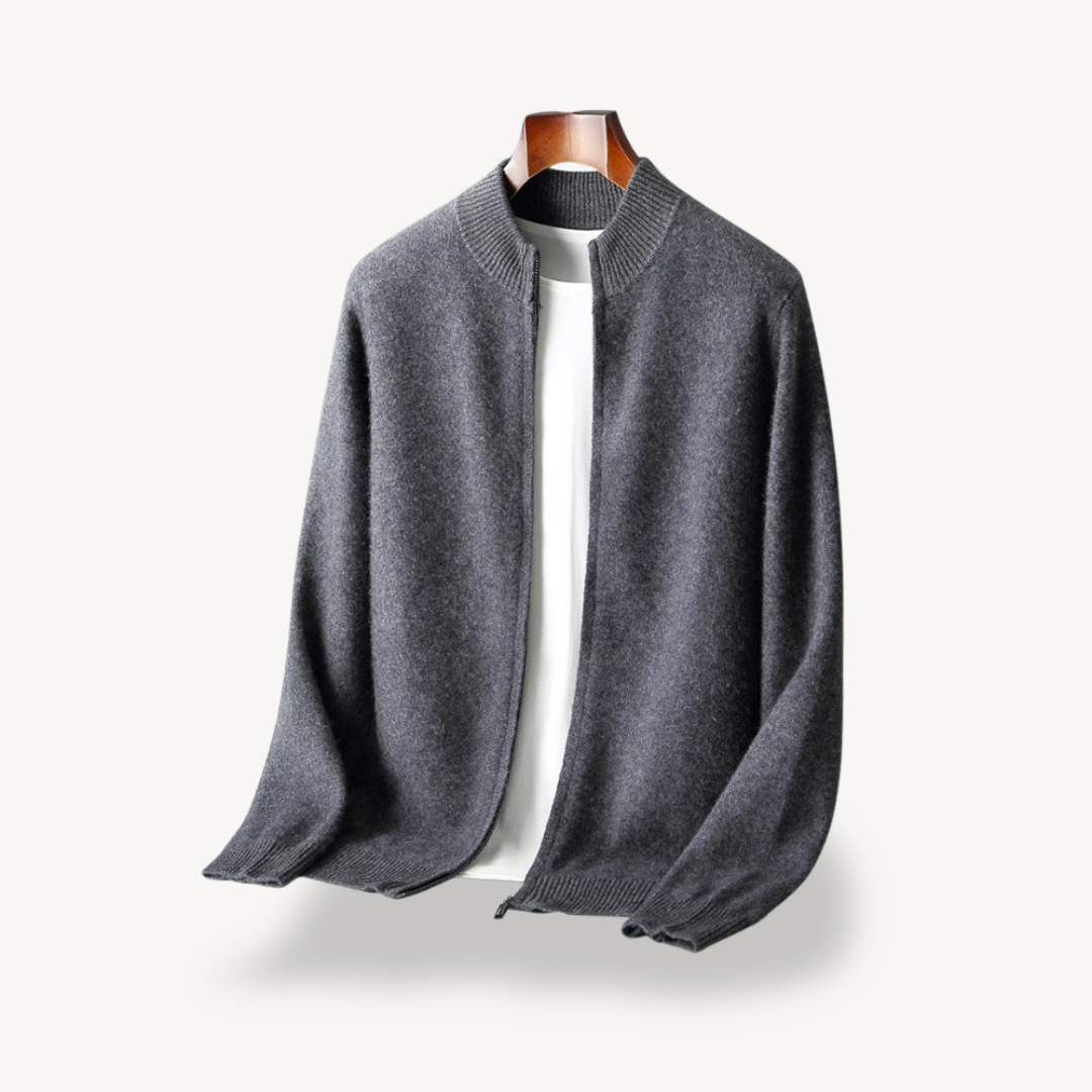 Men's Zipper Knit Cardigan | Loravelle