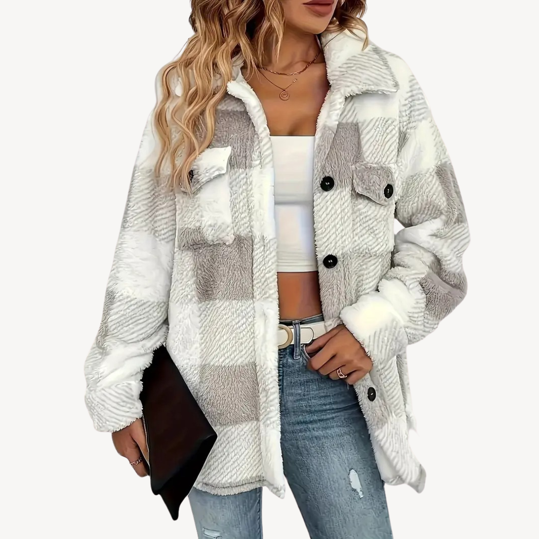 Plaid Fleece Jacket for Women | Loravelle