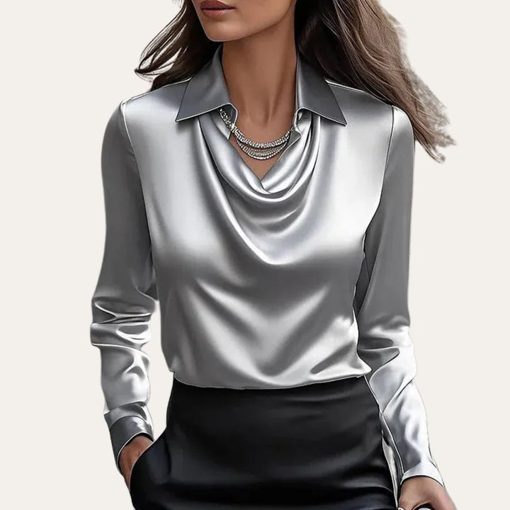 Satin Cowl Neck Blouse Women | Loravelle